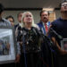 U.S. Rep. Sylvia Garcia, D-Houston, speaks at a July 8 press conference alongside family members of Lorenzo Salgado Araujo, who was shot and killed by an ICE agent on the morning of July 7, 2026.