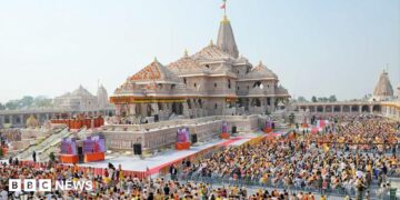Outside view of the Ram Mandir