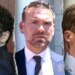 A split image showing Luigi Mangione, left, Jack Posobiec, center, and Tyler Robinson, right.