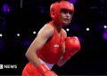 Jaismine of Team India looks on during the Women's 57kg preliminary round match between Jaismine of Team India and Nesthy Petecio of Team Philippines on day four of the Olympic Games Paris 2024 at North Paris Arena on July 30, 2024 in Paris, France. (Photo by Richard Pelham/Getty Images)