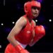 Jaismine of Team India looks on during the Women's 57kg preliminary round match between Jaismine of Team India and Nesthy Petecio of Team Philippines on day four of the Olympic Games Paris 2024 at North Paris Arena on July 30, 2024 in Paris, France. (Photo by Richard Pelham/Getty Images)