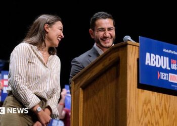 Alexandria Ocasio-Cortez (left), Abdul El-Sayed (center) and Bernie Sanders