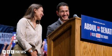 Alexandria Ocasio-Cortez (left), Abdul El-Sayed (center) and Bernie Sanders