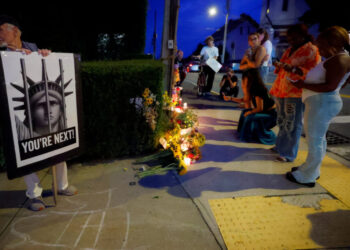Candlelight memorial service following a shooting involving U.S. Immigration and Customs Enforcement (ICE) in Biddeford
