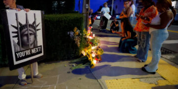 Candlelight memorial service following a shooting involving U.S. Immigration and Customs Enforcement (ICE) in Biddeford