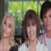 This photo shows Kim, her daughter, Mary Jo and Kris posing together smiling. They are standing by some bright pink flowers.