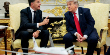 President Donald Trump meets with NATO Secretary General Mark Rutte, at the White House in Washington