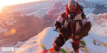 Nirmal Purja at the summit of Mount Everest