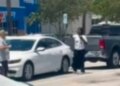 Bart Diguglielmo walks toward a woman holding what appears to be a cellphone in a Walmart parking lot before the fatal shooting in North Lauderdale, Florida.