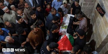 Palestinians in Gaza City watch a World Cup match between Argentina and Egypt. Photo: 7 July 2026