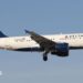 A Delta Airlines Airbus A319 at McCarran International Airport, Las Vegas, US on 14th January 2020