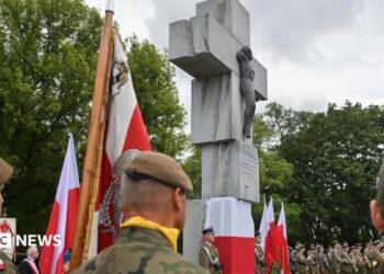 A ceremony in Warsaw to commemorate the victims of what Poland calls the "massacre" in Volyn during World War Two. Photo: 11 July 2026
