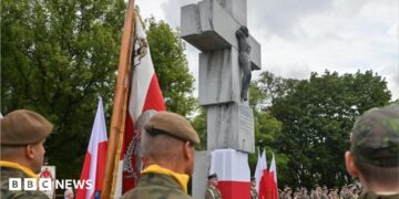 A ceremony in Warsaw to commemorate the victims of what Poland calls the "massacre" in Volyn during World War Two. Photo: 11 July 2026