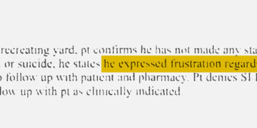 Medical staff notes from Sept. 9 indicate Lunas Campos complaining to staff of Camp East Montana in El Paso, Texas, about his medication dosage.