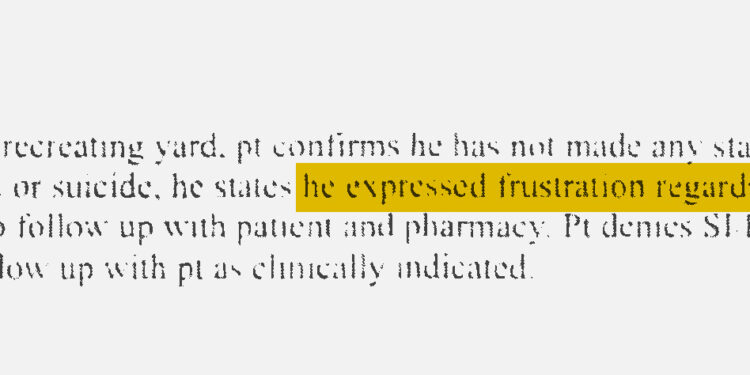 Medical staff notes from Sept. 9 indicate Lunas Campos complaining to staff of Camp East Montana in El Paso, Texas, about his medication dosage.