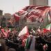Mourners in Tehran at the funeral of Ayatollah Ali Khamenei