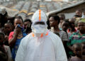 A health worker in personal protective equipment in Congo