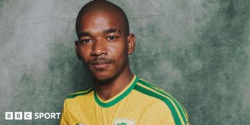 Jayden Adams of South Africa poses for a portrait during the official Fifa World Cup 2026 portrait session