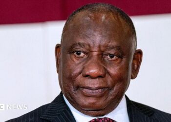 President Cyril Ramaphosa looks on at an official event