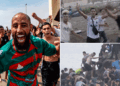Migrants celebrate and cross into Spain