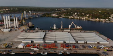 Rotor blades and other parts for for the ongoing construction of the Revolution Wind in New London