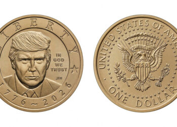 Handout image of a new coin, featuring U.S. President Donald Trump