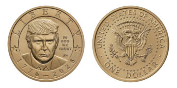 Handout image of a new coin, featuring U.S. President Donald Trump