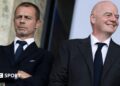 Uefa president Aleksander Ceferin (left) and his Fifa counterpart Gianni Infantino