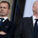Uefa president Aleksander Ceferin (left) and his Fifa counterpart Gianni Infantino
