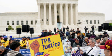 FILE PHOTO: Rally for immigrants' rights, outside U.S. Supreme Court in Washington