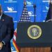 White House teleprompter operator Gabriel Perez sets up a teleprompter before US President Donald Trump speaks at the Faith & Freedom Coalition's 2026 Policy Conference at the Washington Hilton in June.