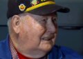 WWII veteran Glenn Fisher after receiving Purple Heart