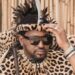 King Misuzulu kaZwelithini is pictured in sunglasses and leopard print ceremonial clothing