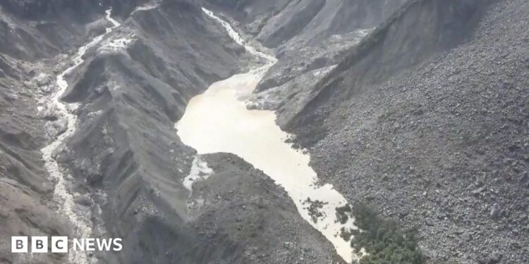 Barrier lake formed near Nepal and Tibet border