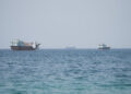Vessels near the Strait of Hormuz, as seen from Musandam