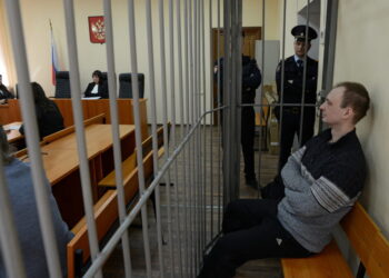 Former U.S. Marine Robert Gilman attends a court hearing in Voronezh