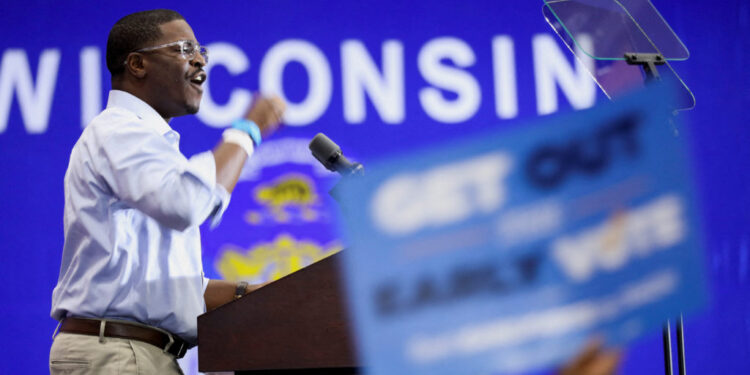 Former U.S. President Obama attends a rally with Wisconsin Governor Evers in Milwaukee