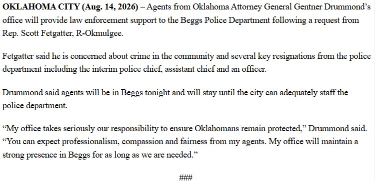 260814 Drummond statement Beggs police.jpg