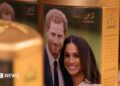 A souvenir tin featuring an image of the Duke of Sussex and the Duchess of Sussex