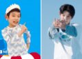 Park Geon-roung aged seven in the Baby Shark music video on the left. Park Geon-roung aged 17 dancing on the right.
