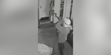 Burglary suspect points firearm inside California garage