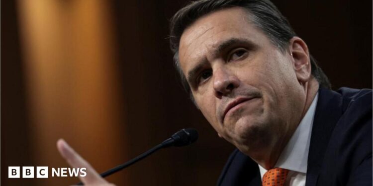 File image of Todd Blanche speaking at a hearing