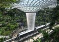 A rain vortex at Singapore's Changi Airport
