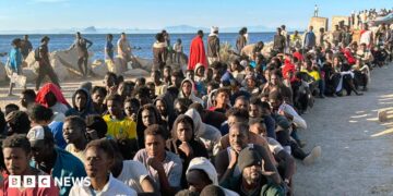 Red Cross personnel prepare food donations for migrants in Ceuta, Spain, 03 August 2026.
