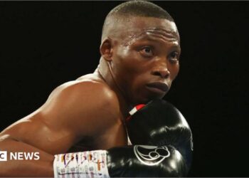 Zolani Tete is seen during a boxing match
