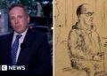 Kinahan court sketch split screen with Chris Page.