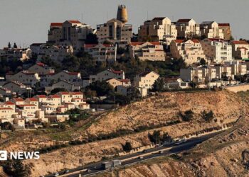 Wide view of a highway near the Israeli settlement of Maale Adumim in the area of the so-called E1 project in Jerusalem, in the occupied West Bank, taken in February 2026.