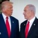 Donald Trump greets Israeli Prime Minister Benjamin Netanyahu as he arrives at the White House.