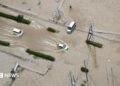 Cars were left abandoned in the streets of Oamishirasato, in Chiba