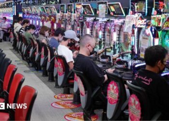 File photo of a pachinko parlour in Japan